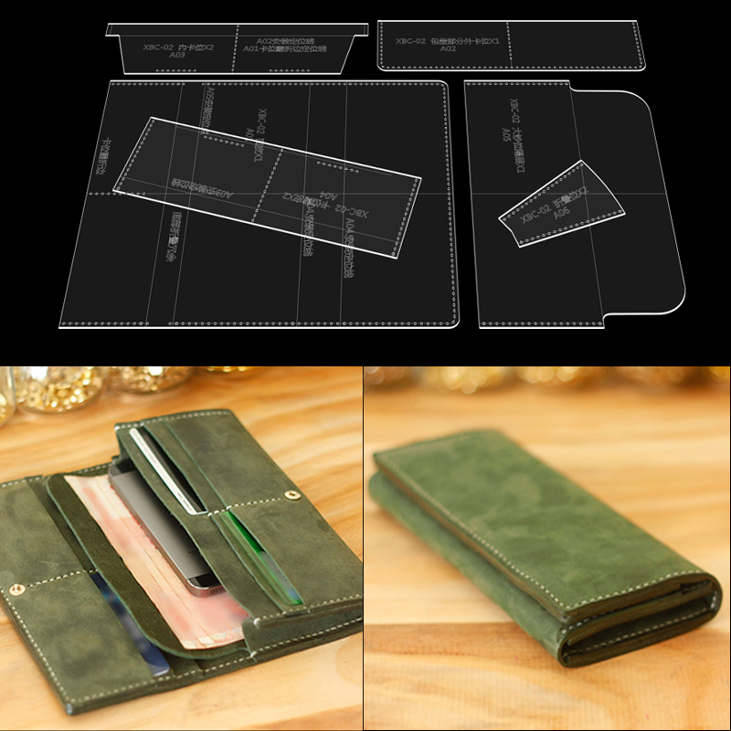 Leatherwork Kit - YOMDID Long Wallet Template Leather Tools