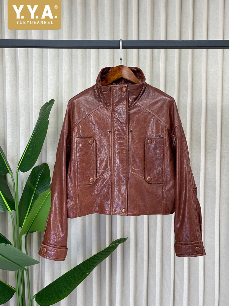 Fashion Women Loose Genuine Le - Leather Work Jacket Women'S 评论和价格