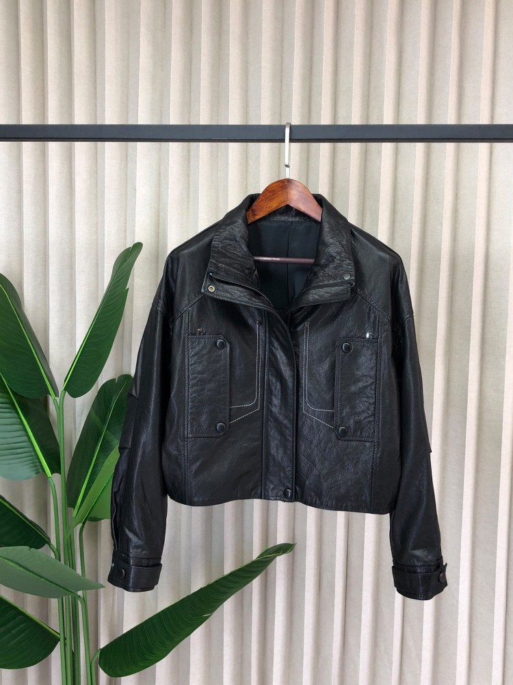 Fashion Women Loose Genuine Le - Leather Work Jacket Women'S 评论和价格