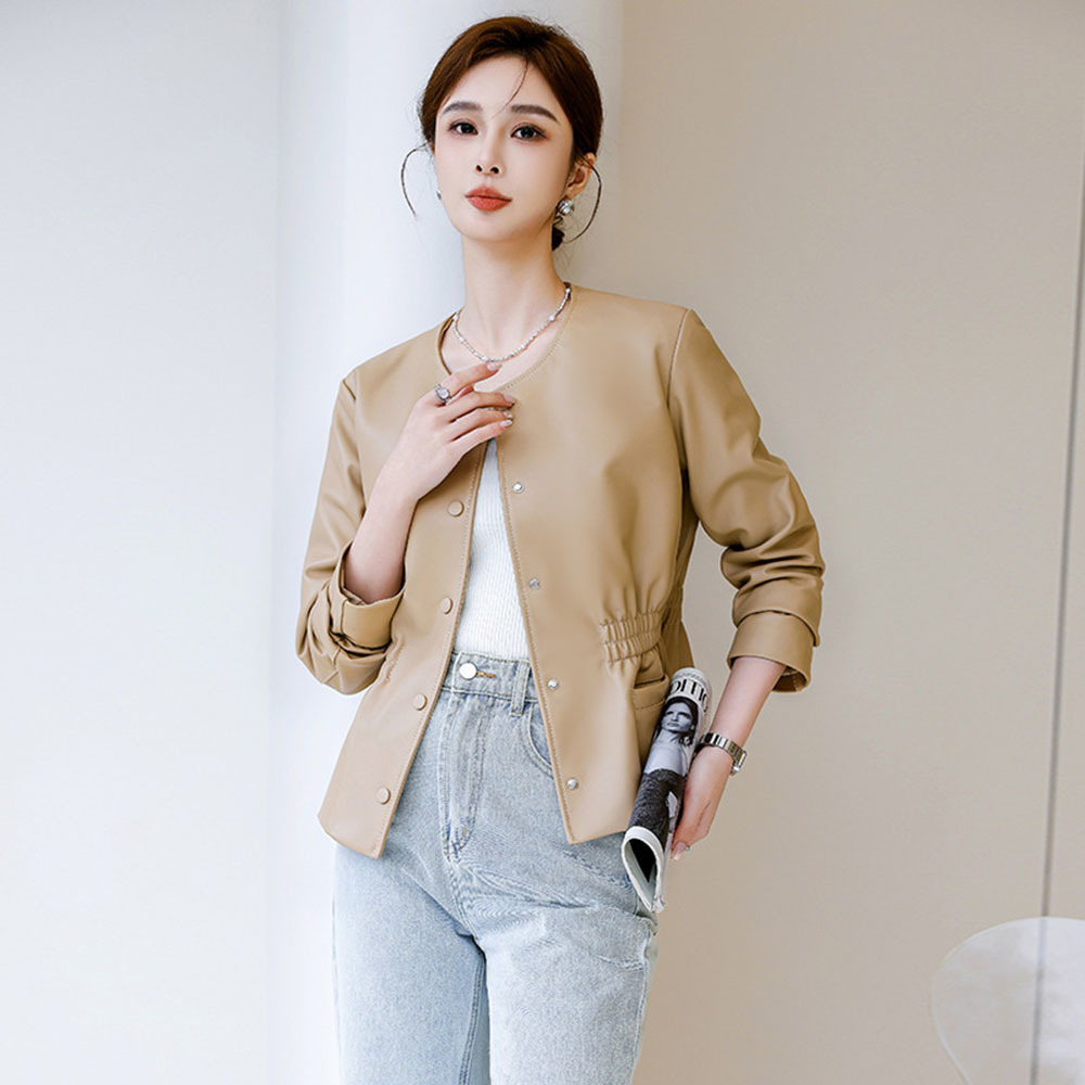 Office Faux Leather Jacket Wom - Leather Work Jacket Women'S 评论和价格