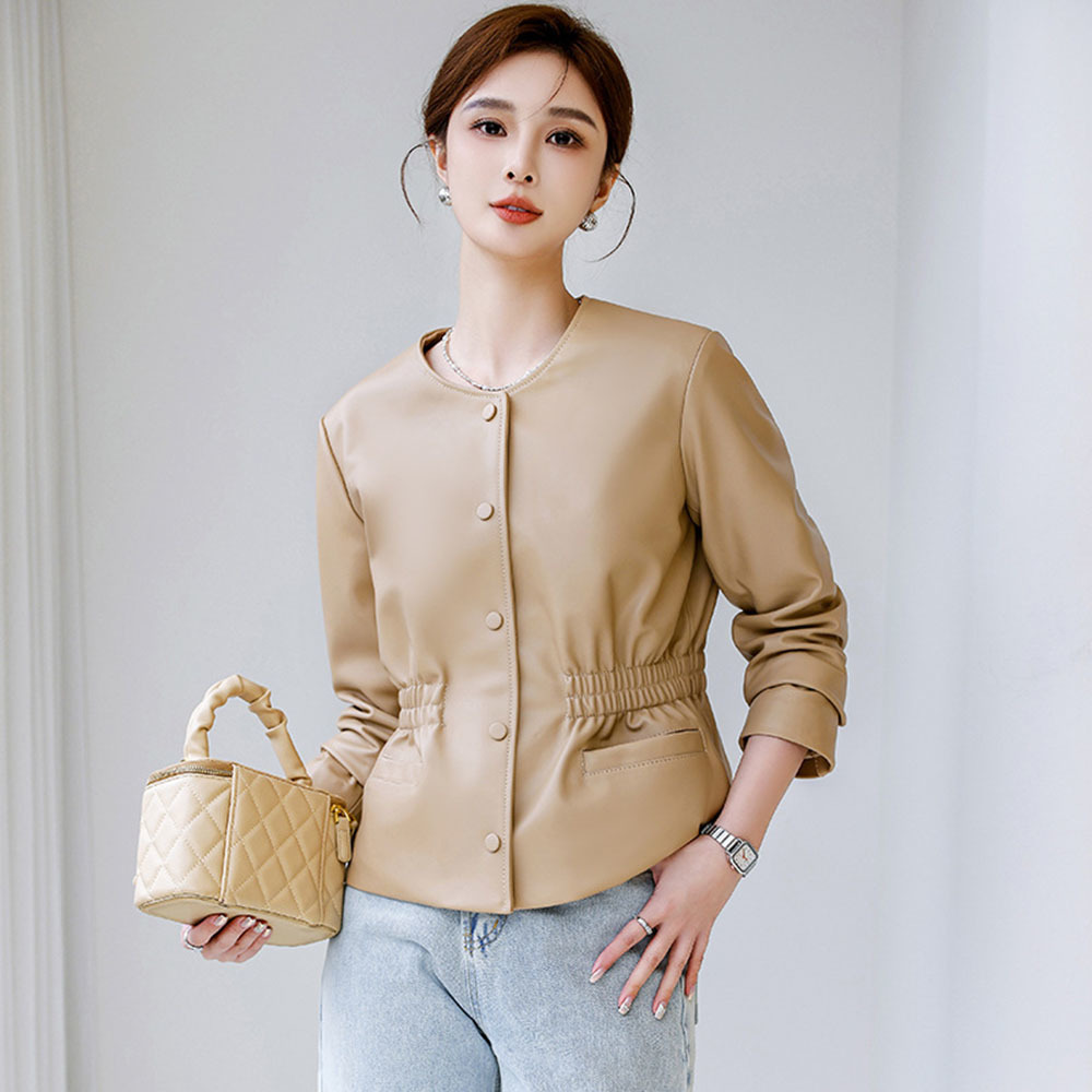 Office Faux Leather Jacket Wom - Leather Work Jacket Women'S 评论和价格