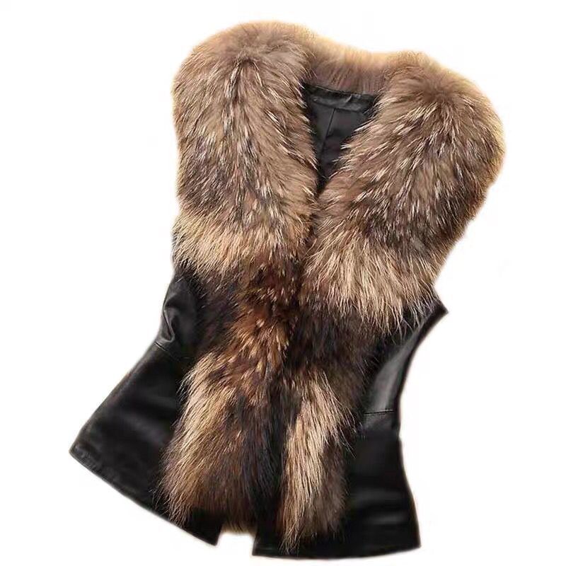 Women Coats Sleeveless Slim Fi - Leather Work Jacket Women'S 评论和价格