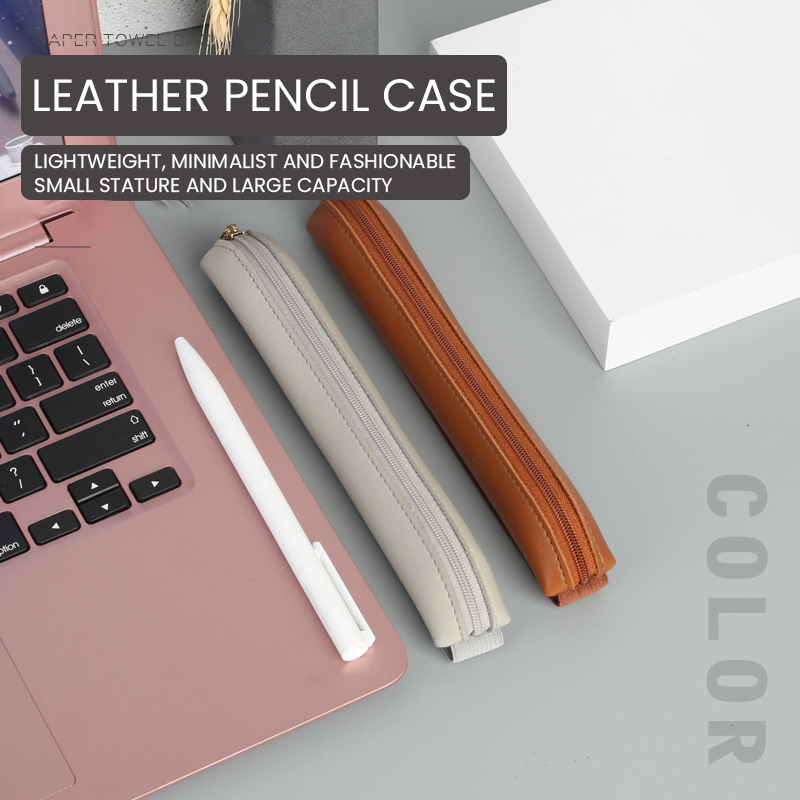 Pu Leather Pen Holder Zippered - Leather Work Notepad 评论和价格