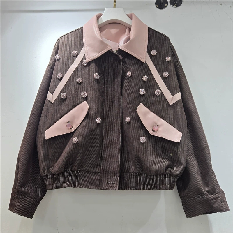 Heavy Work Beaded Flowers Cord - Leather Work Jacket Women'S 评论和价格