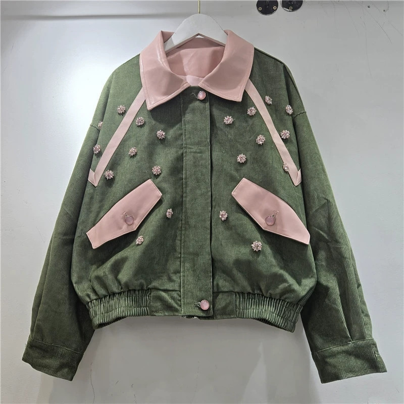 Heavy Work Beaded Flowers Cord - Leather Work Jacket Women'S 评论和价格