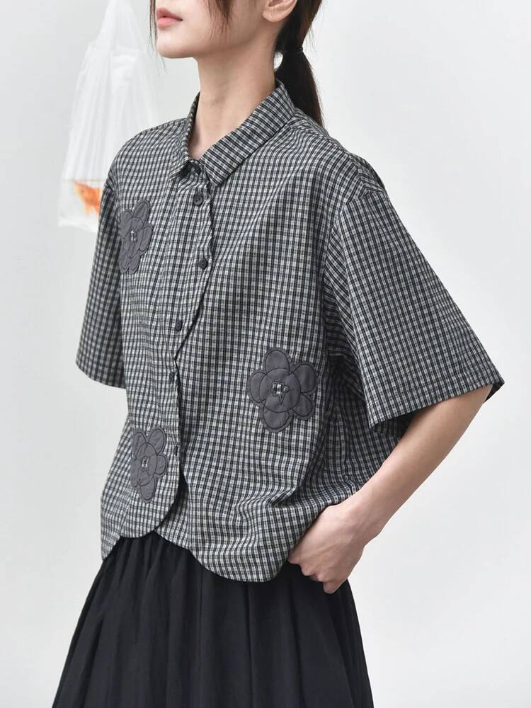 Green Plaid Women Flower Patch - Leatherwork Flowers 评论和价格