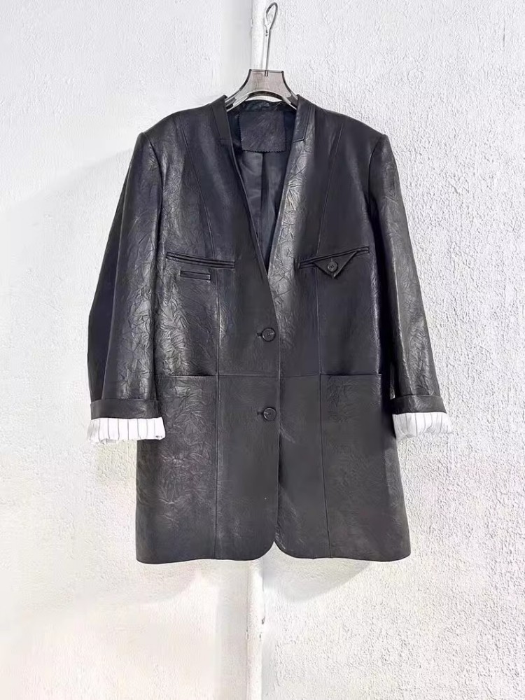 Vintage Office Ladies Autumn W - Leather Work Jacket Women'S 评论和价格