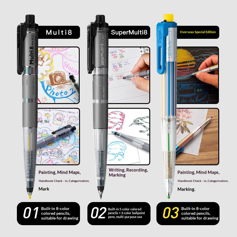 Pentel Multi 8 in 1 Color Mech - Staedtler Pencil Lumocolor 评论和价格