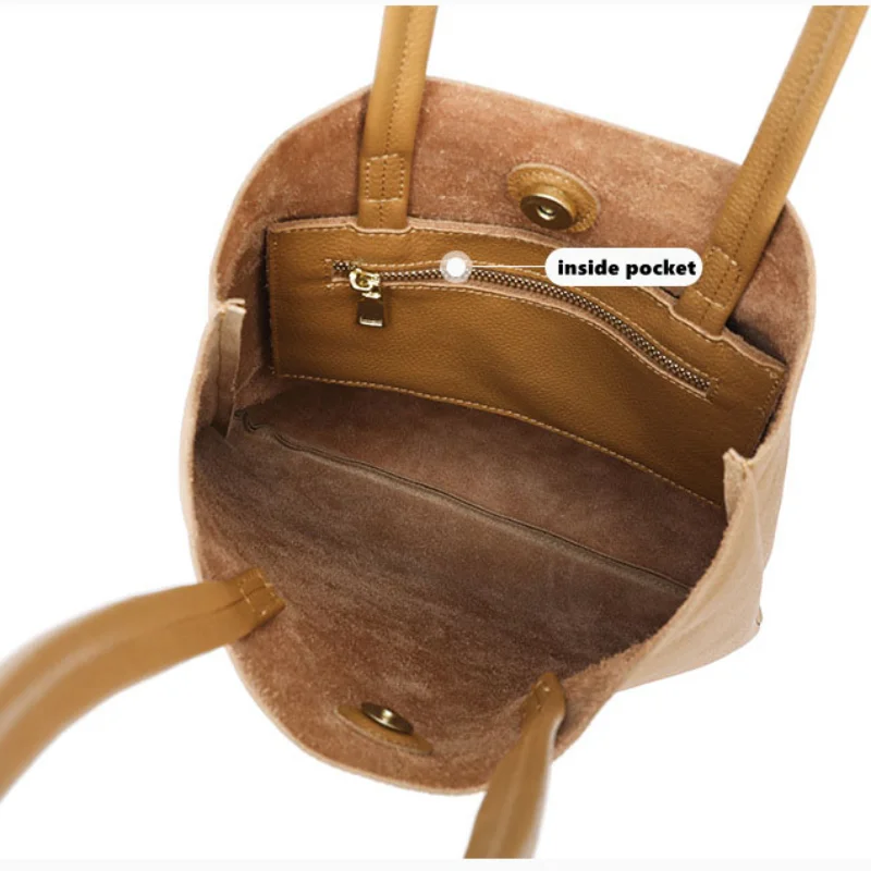 Genuine Leather Tote Bag Casua - Leather Work Handbags For Women 评论和价格