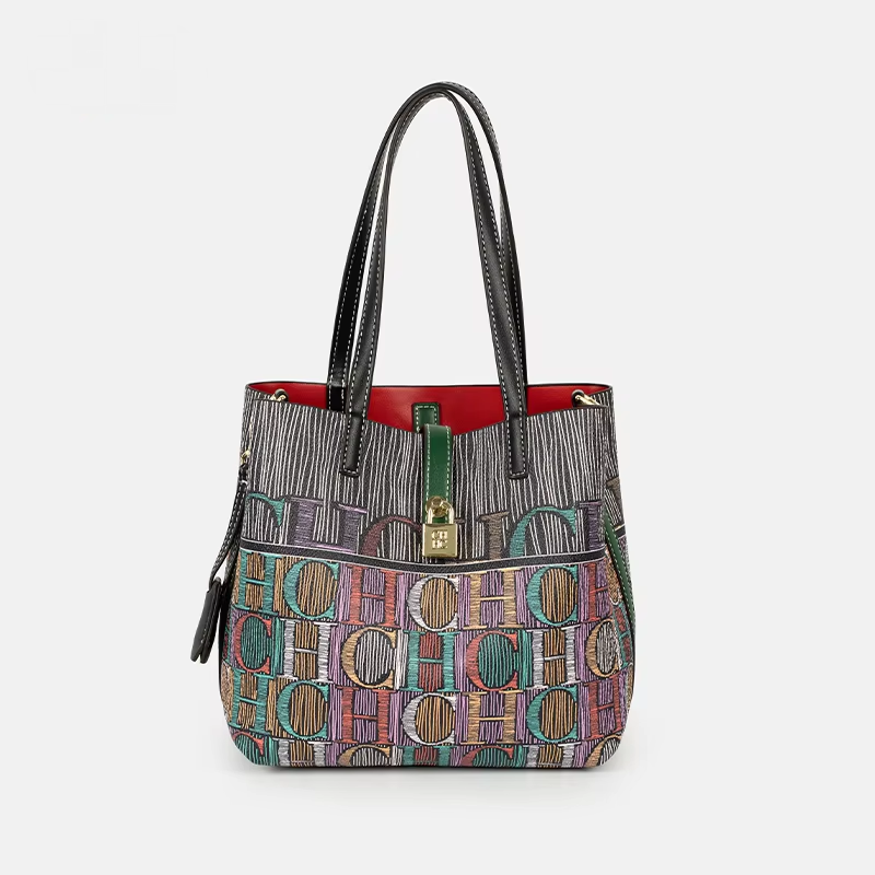 CH Art Color Printed Handbag S - Leather Work Handbags For Women 评论和价格