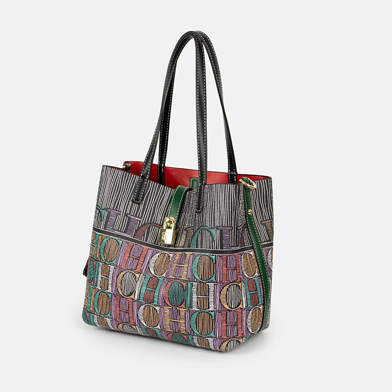 CH Art Color Printed Handbag S - Leather Work Handbags For Women 评论和价格