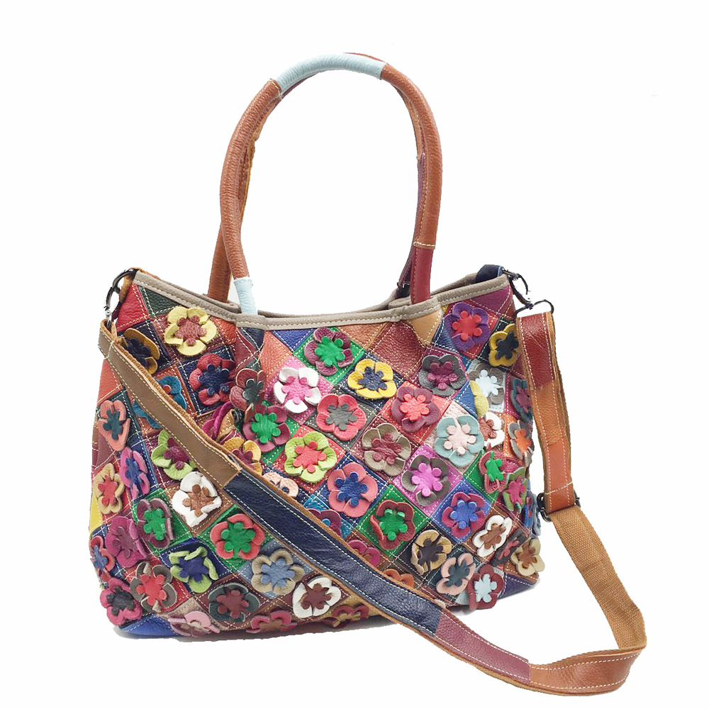 Oversized Female Genuine Leath - Leatherwork Flowers 评论和价格