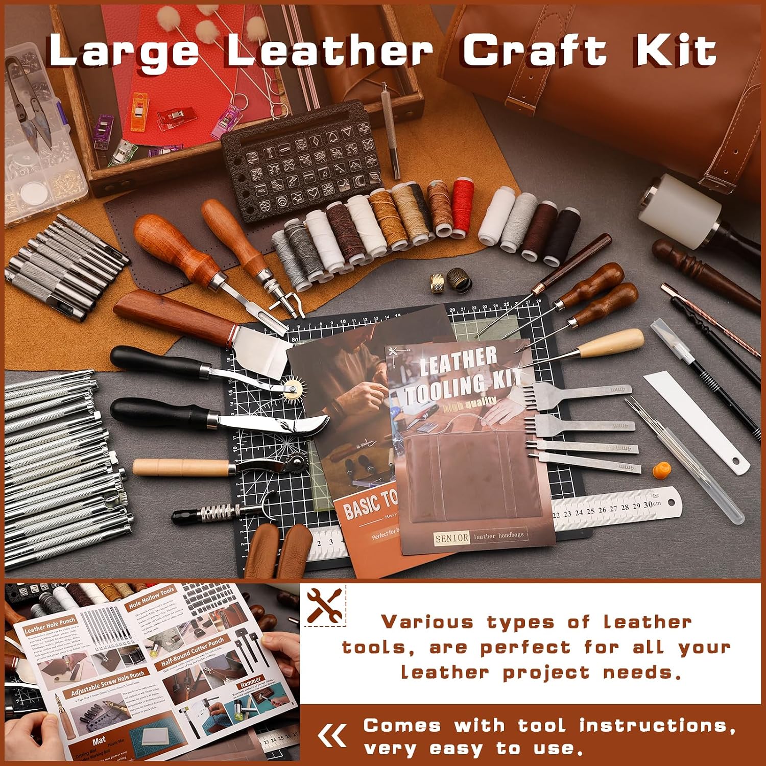 Leather Tooling Kit Leather Cr - Leatherwork Kit 评论和价格