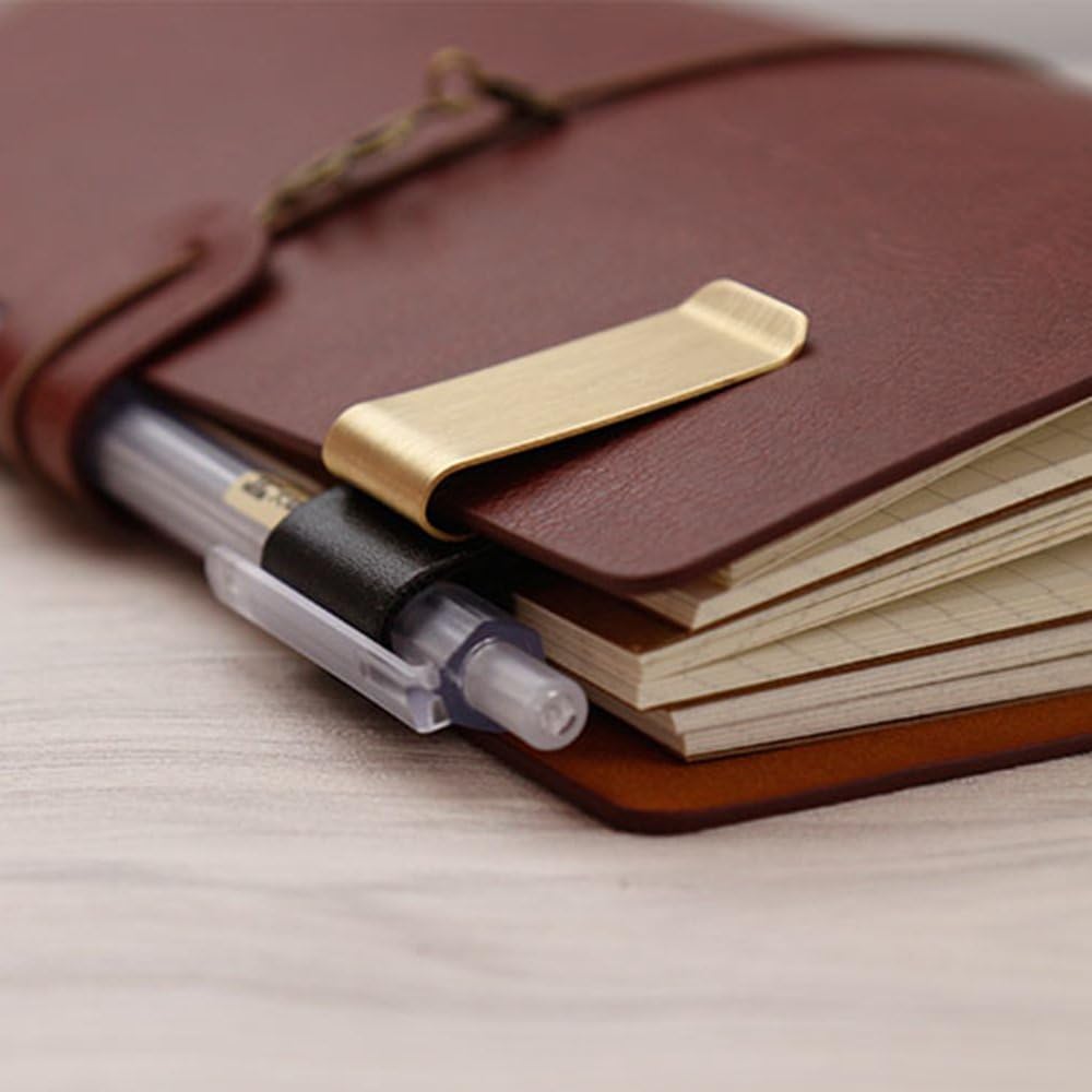 Handmade Leather Brass Stainle - Leather Work Notepad 评论和价格