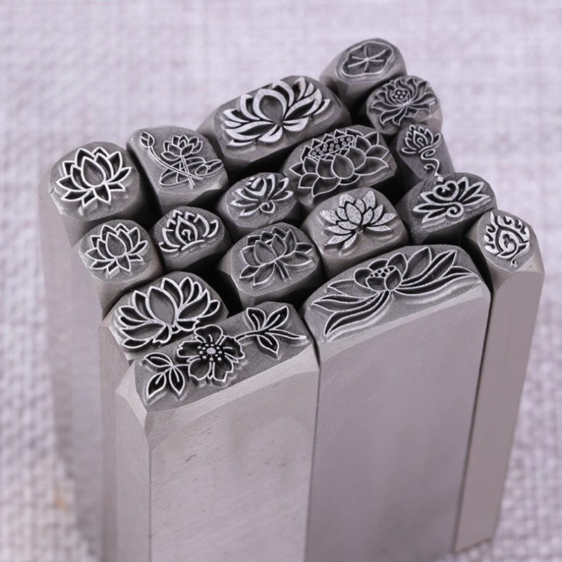 Lotus Flower Design Metal Stam - Leatherwork Flowers 评论和价格
