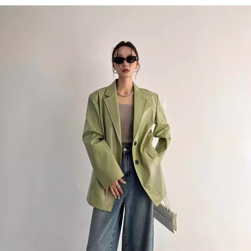 Autumn Winter PU Leather Busin - Leather Work Jacket Women'S 评论和价格