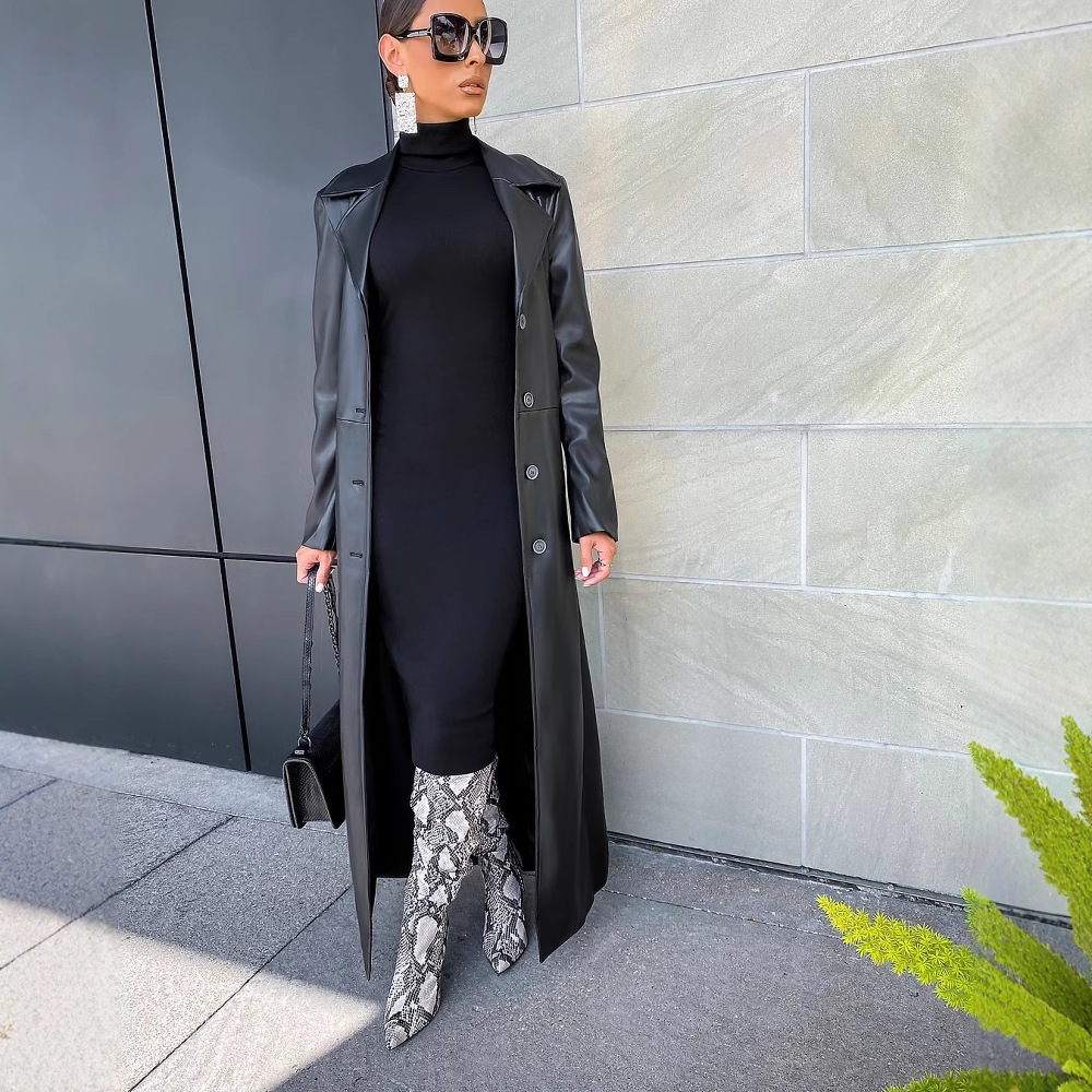 Women Coats Long Faux Leather  - Leather Work Jacket Women'S 评论和价格