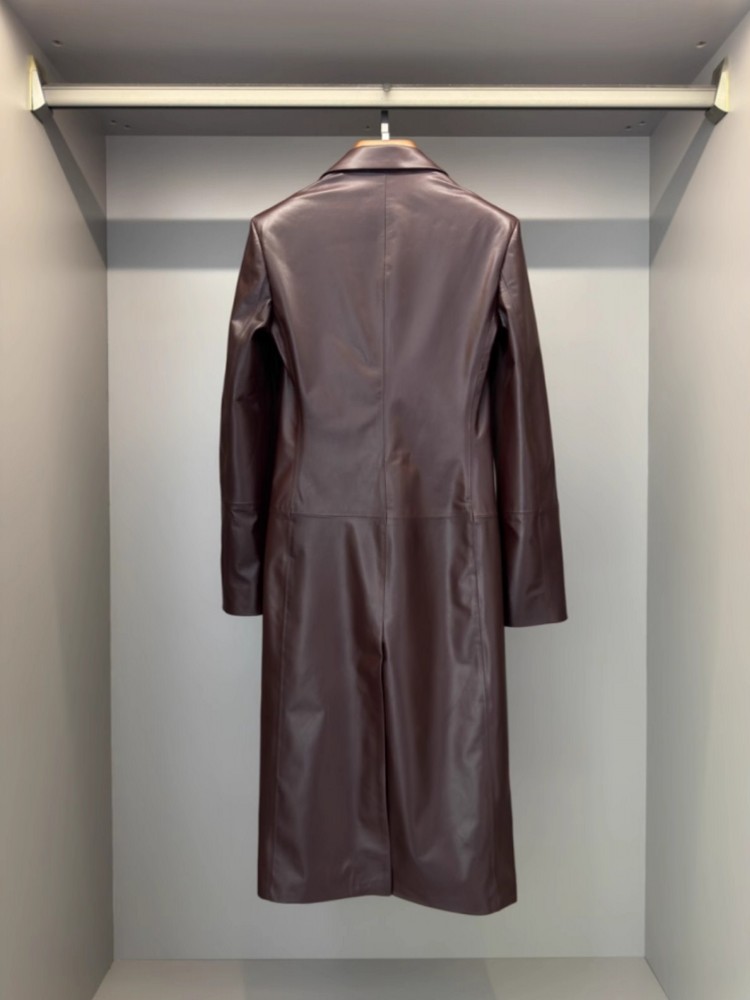 Italian Designer Women Long Sh - Leather Work Jacket Women'S 评论和价格