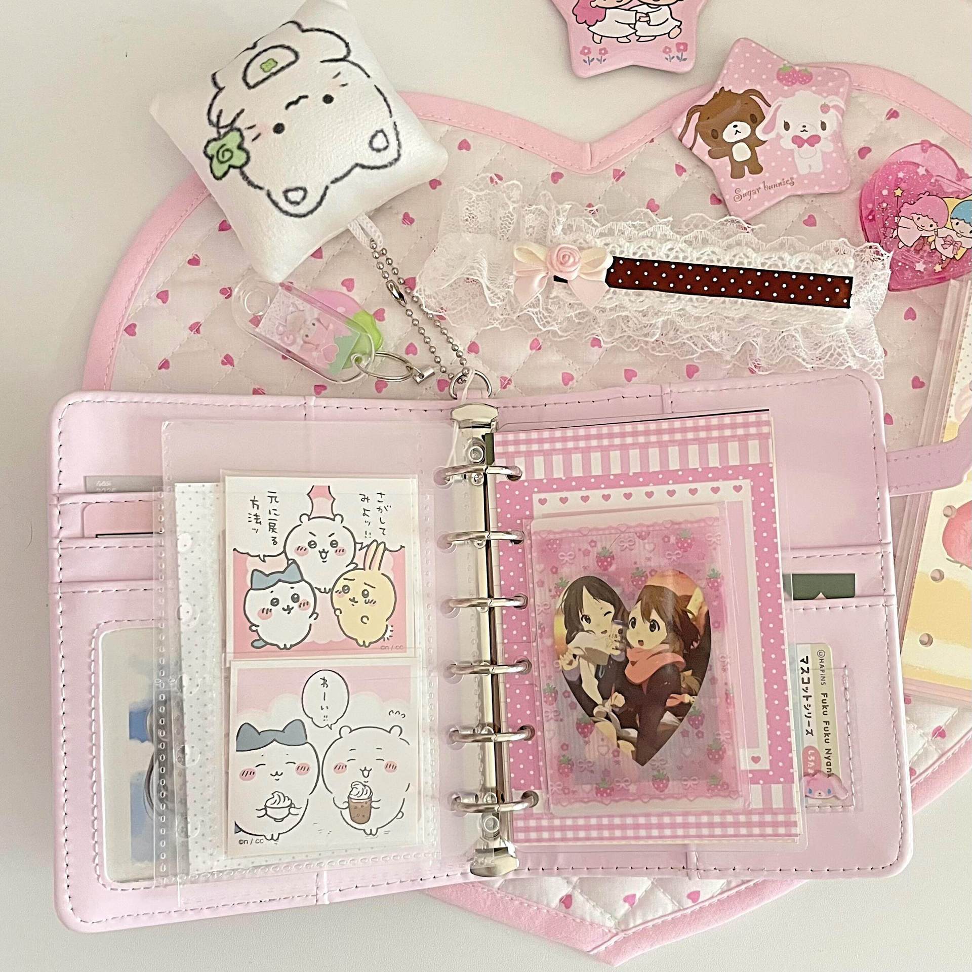 Pink Bowknot A7 Leather Binder - Leather Work Notepad 评论和价格