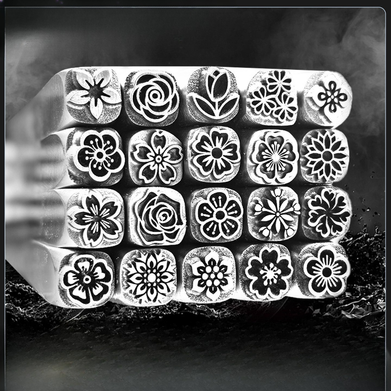 5/7mm Flower Pattern Metal Sta - Leatherwork Flowers 评论和价格