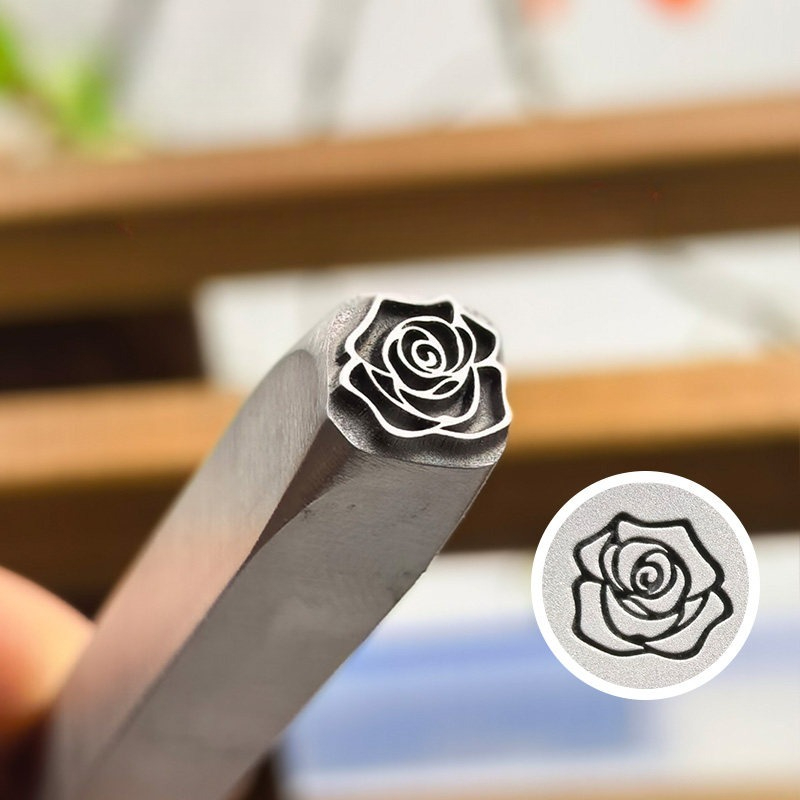 5/7mm Flower Pattern Metal Sta - Leatherwork Flowers 评论和价格