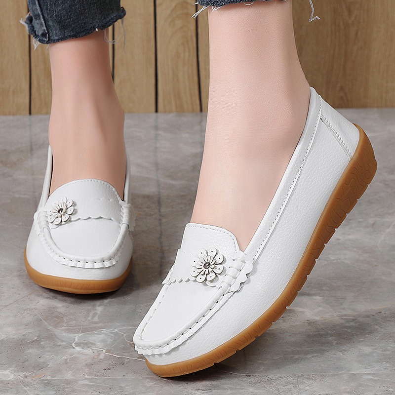 Women's Moccasins Solid Color  - Leatherwork Flowers 评论和价格