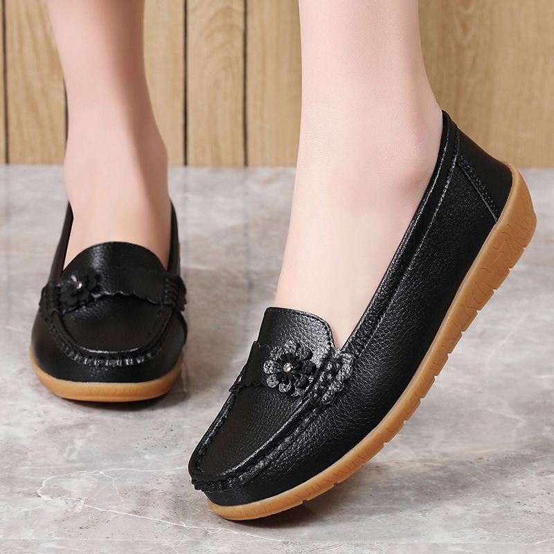 Women's Moccasins Solid Color  - Leatherwork Flowers 评论和价格