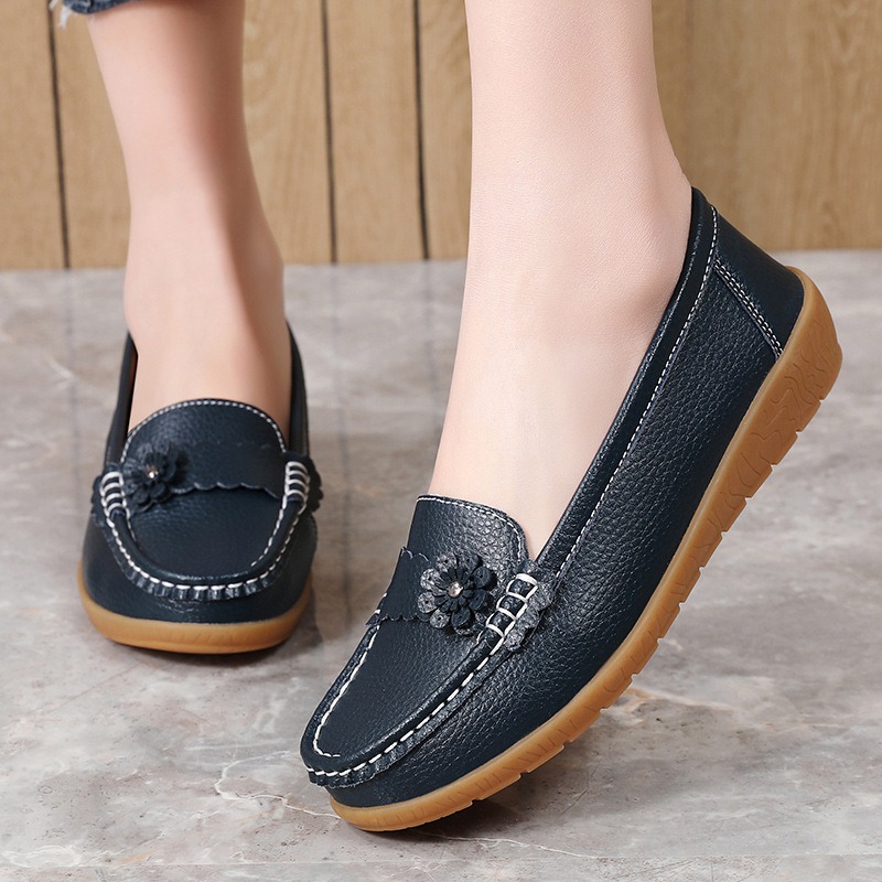 Women's Moccasins Solid Color  - Leatherwork Flowers 评论和价格