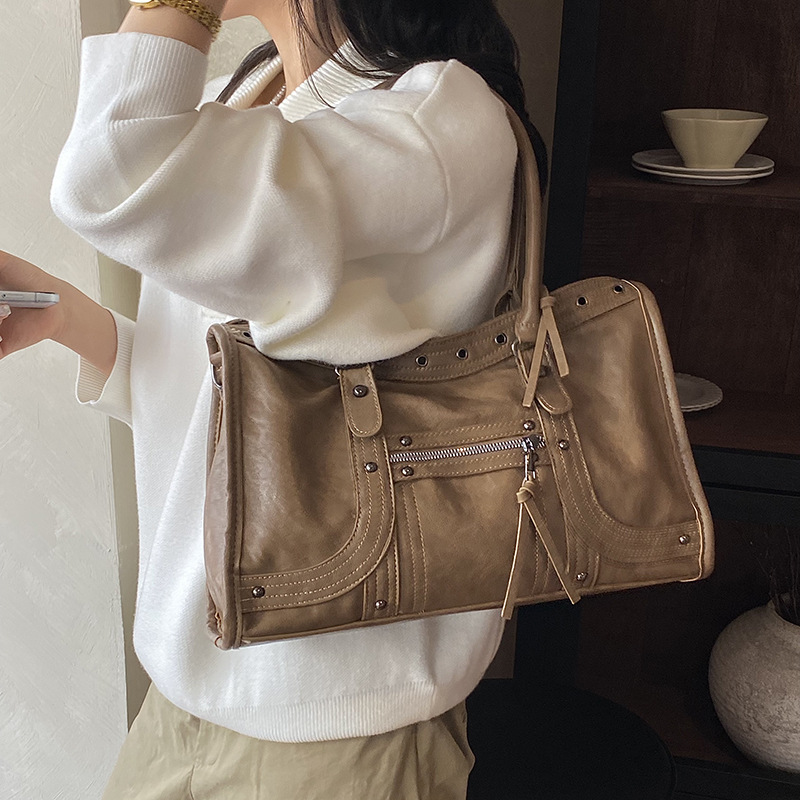 Motorcycle Handbag Retro Women - Leather Work Handbags For Women 评论和价格
