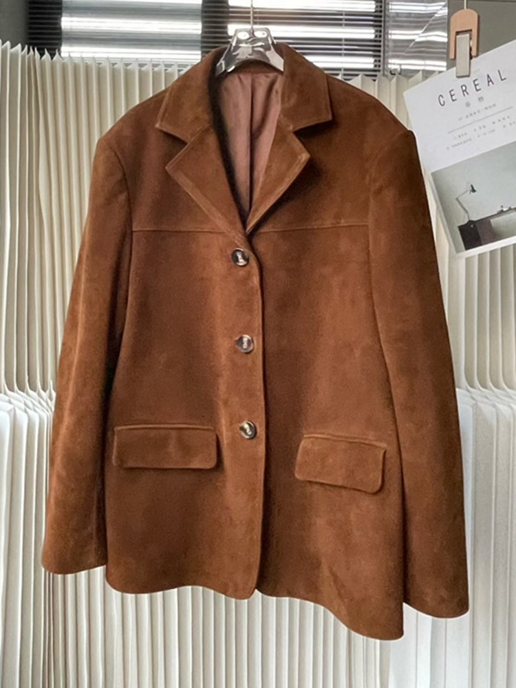 Vintage Autumn Women Real Shee - Leather Work Jacket Women'S 评论和价格